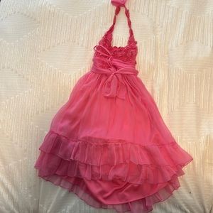 Pink Silk Halter Dress